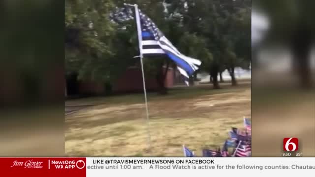 New Flag Donated To Vandalized Memorial For Sgt. Craig Johnson 