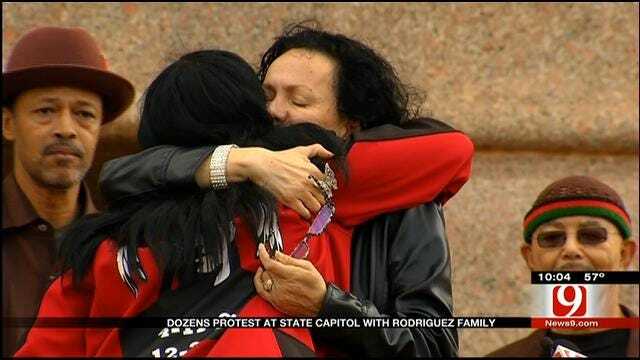 Dozens Protest At State Capitol With Rodriguez Family