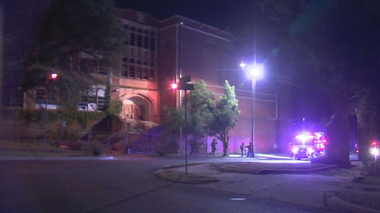 Firefighters Battle Fire At Old OKCPS Administration Building In OKC