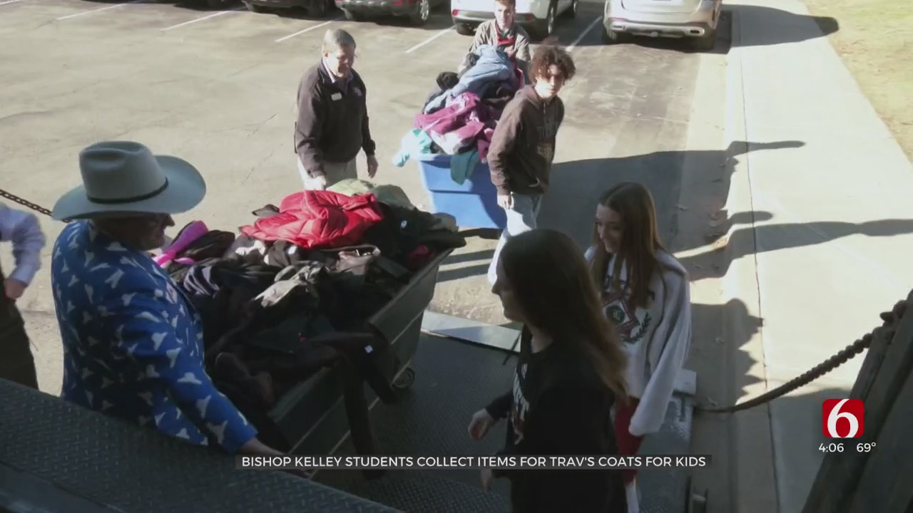 Bishop Kelley Students Collect Items For Trav's Coats For Kids
