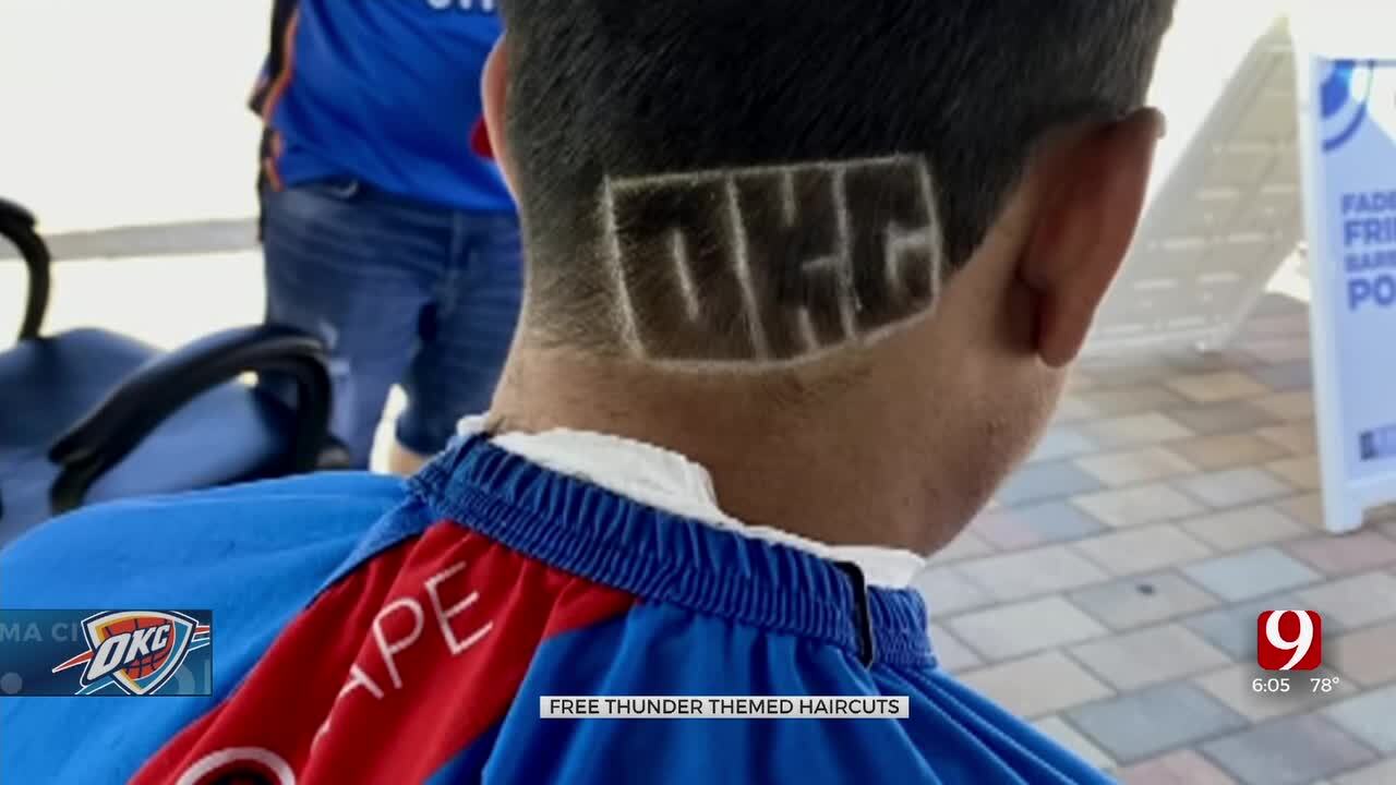 Flashy Cuts: Local Barber Gives Out Thunder Inspired Haircuts To Fans