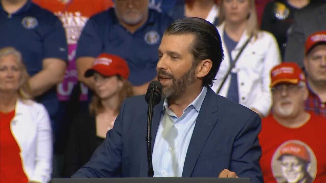 'AOC Sucks' Chant Breaks Out As Donald Trump Jr. Smiles At Rally