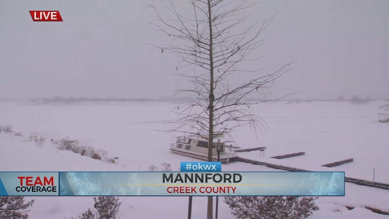 Watch: Tess Maune Finds Keystone Lake Covered In Snow 