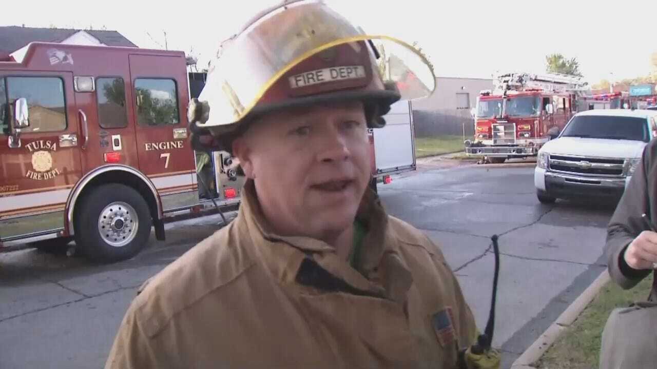 WEB EXTRA: Tulsa Fire Captain Justin Banks Talks About Duplex Fire