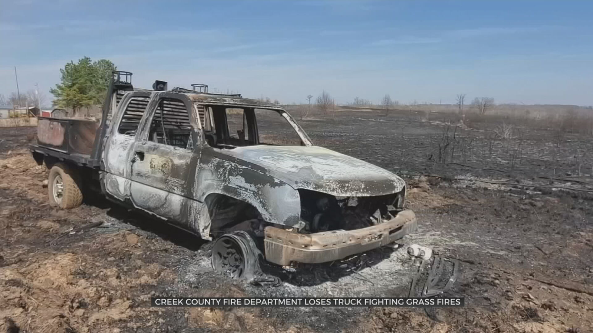 Creek County Volunteer Firefighters Lose Truck While Fighting Grass Fires 