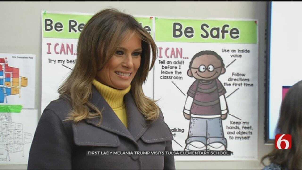 First Lady Melania Trump Visits Tulsa Elementary School