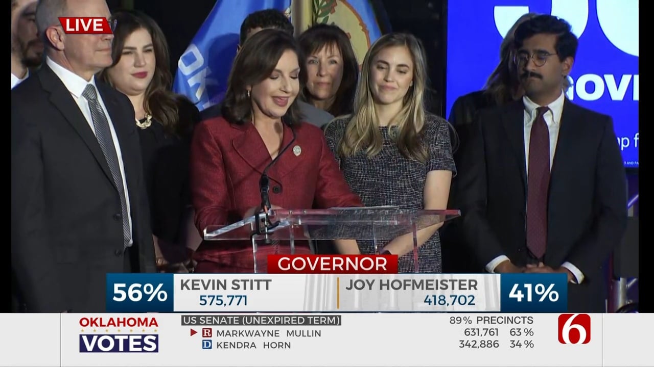 Hofmeister Gives Concession Speech After Stitt Wins Governor Reelection