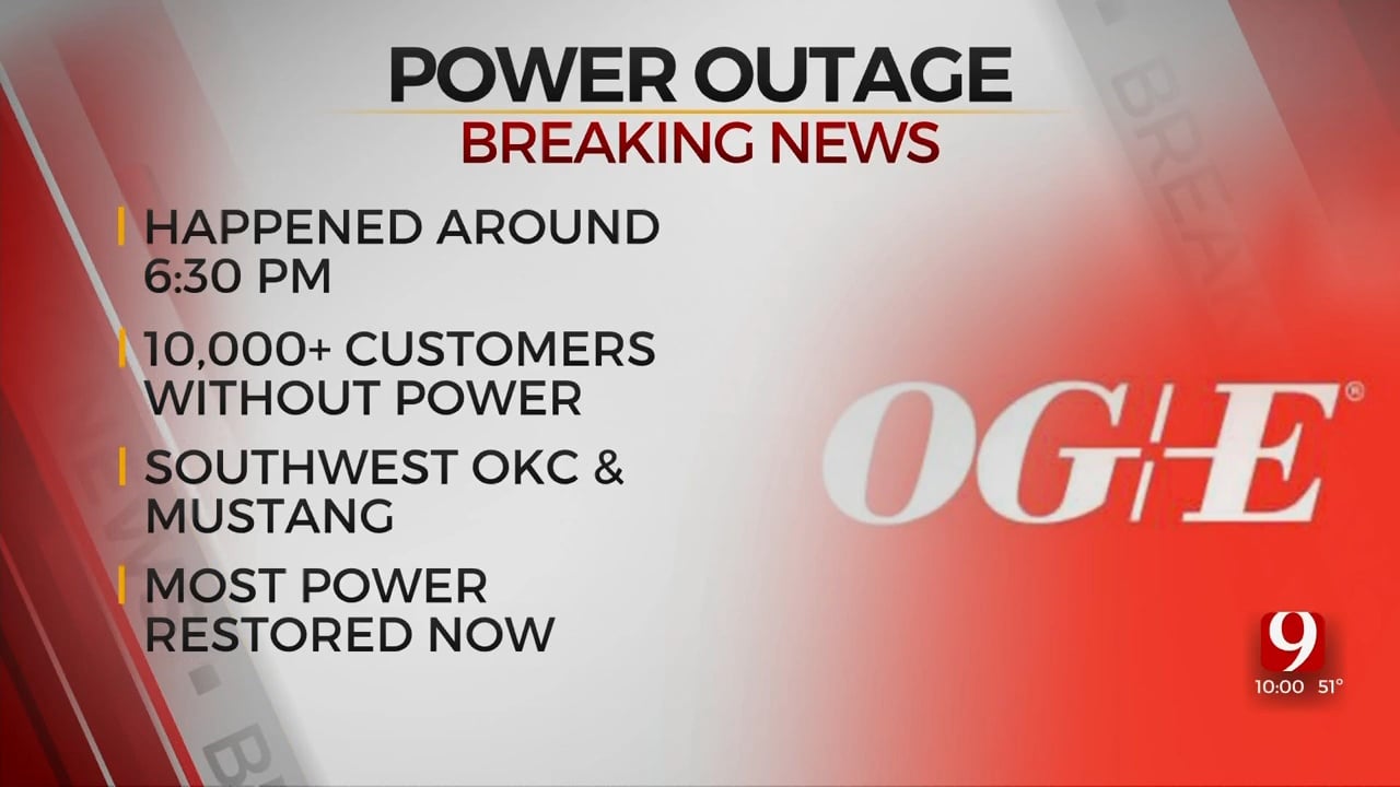 Power Restored After Large OG&E Power Outage In Oklahoma City