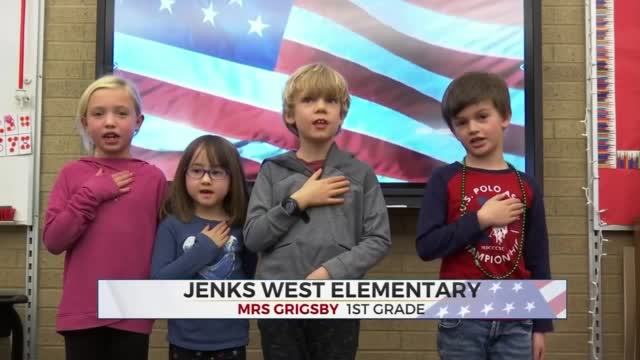 Daily Pledge: Students From Mrs. Grigsby's 1st Grade Class