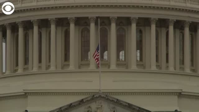 Capitol Flags Fly At Half-Staff To Honor Fallen US Capitol Police Officer Who Died Following Riot