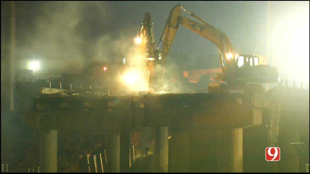 WEB EXTRA: Crews Demolish Bridge Over I-235