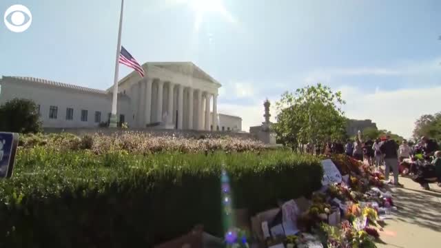 American Flags In DC At Half-Staff For Justice Ginsburg