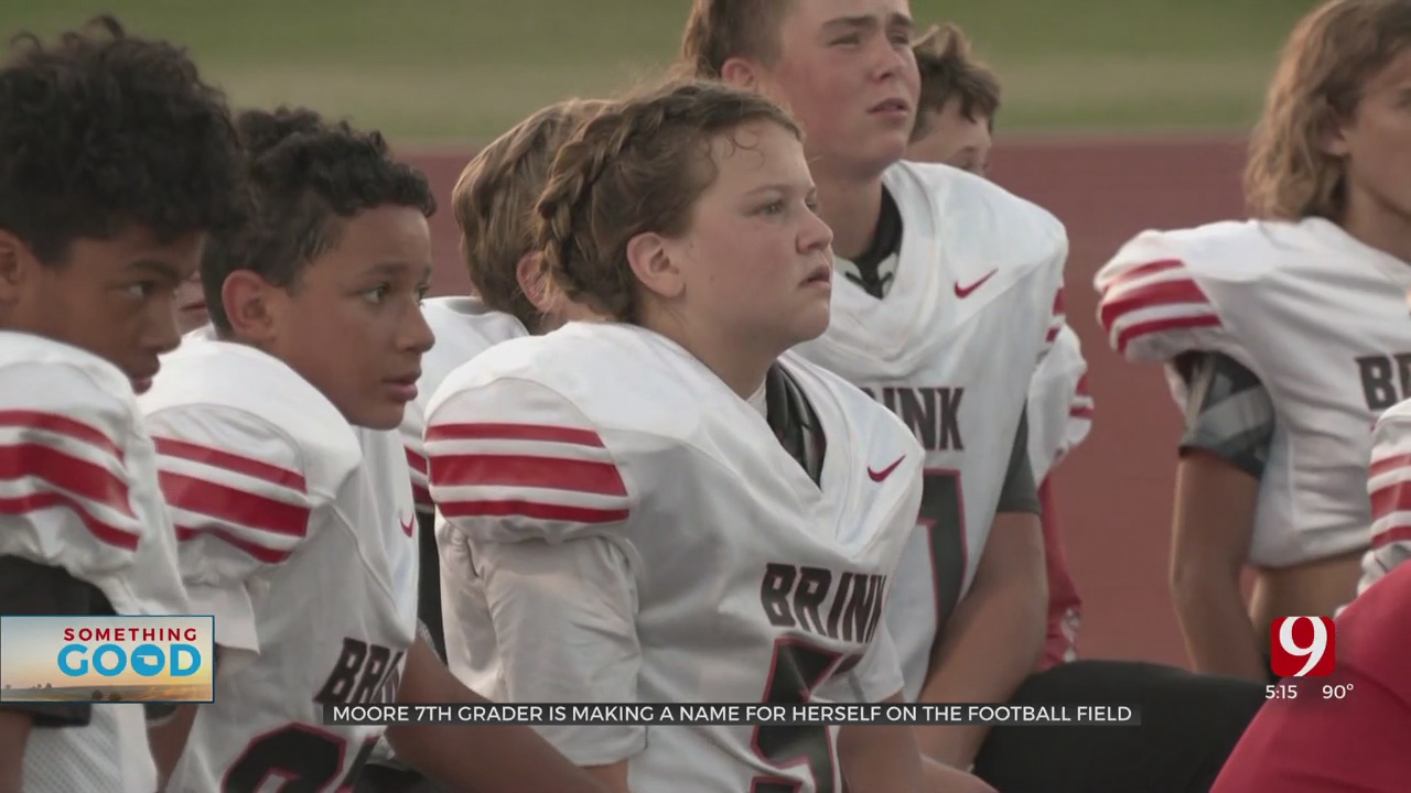 Moore 7th Grader Making A Name For Herself As The Starting Center On The Football Field