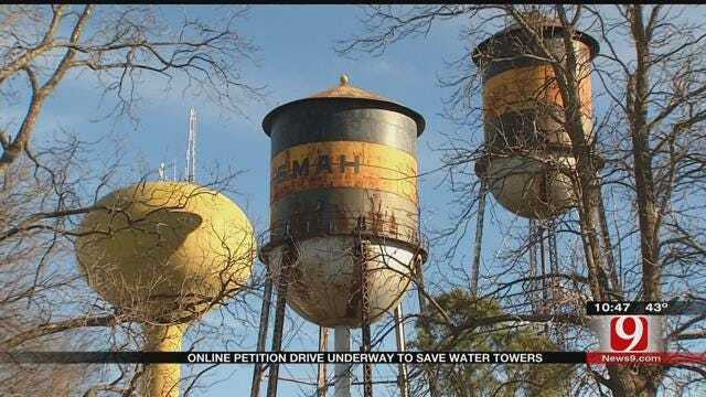 Online Petition Drive Underway To Save Okemah Water Towers