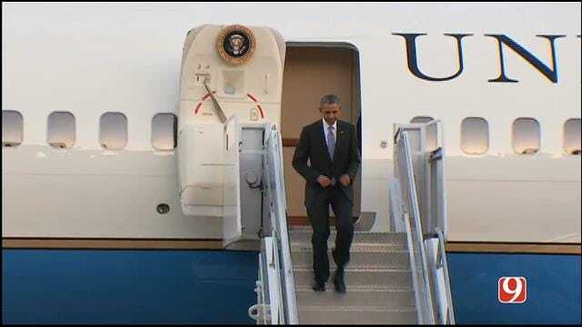 WEB EXTRA: President Obama Lands At Tinker Air Force Base