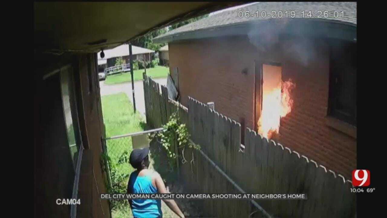 Del City Woman Accused Of Arson, Shooting At Home After Caught On Her Own Surveillance Camera