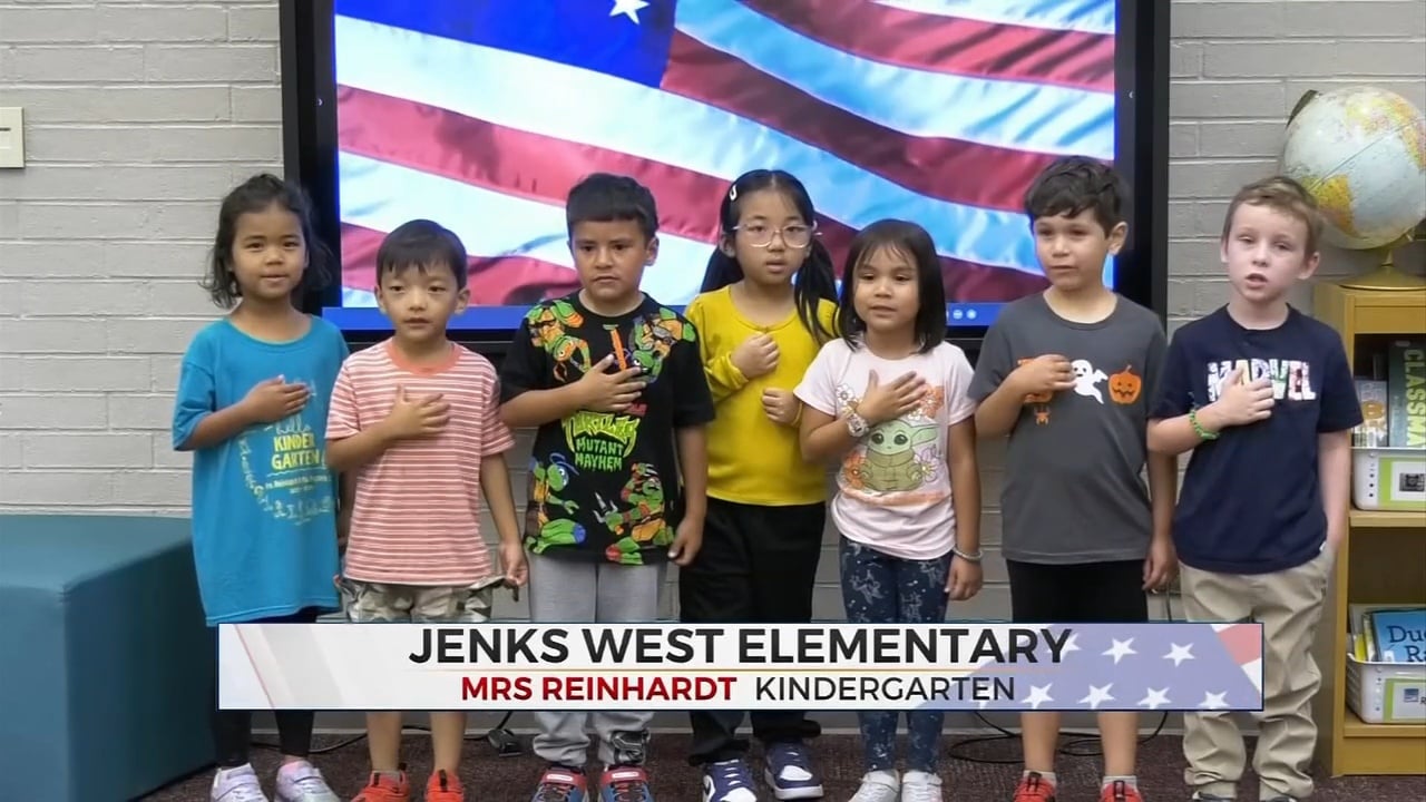 Daily Pledge: Kindergarten Students At Jenks West Elementary
