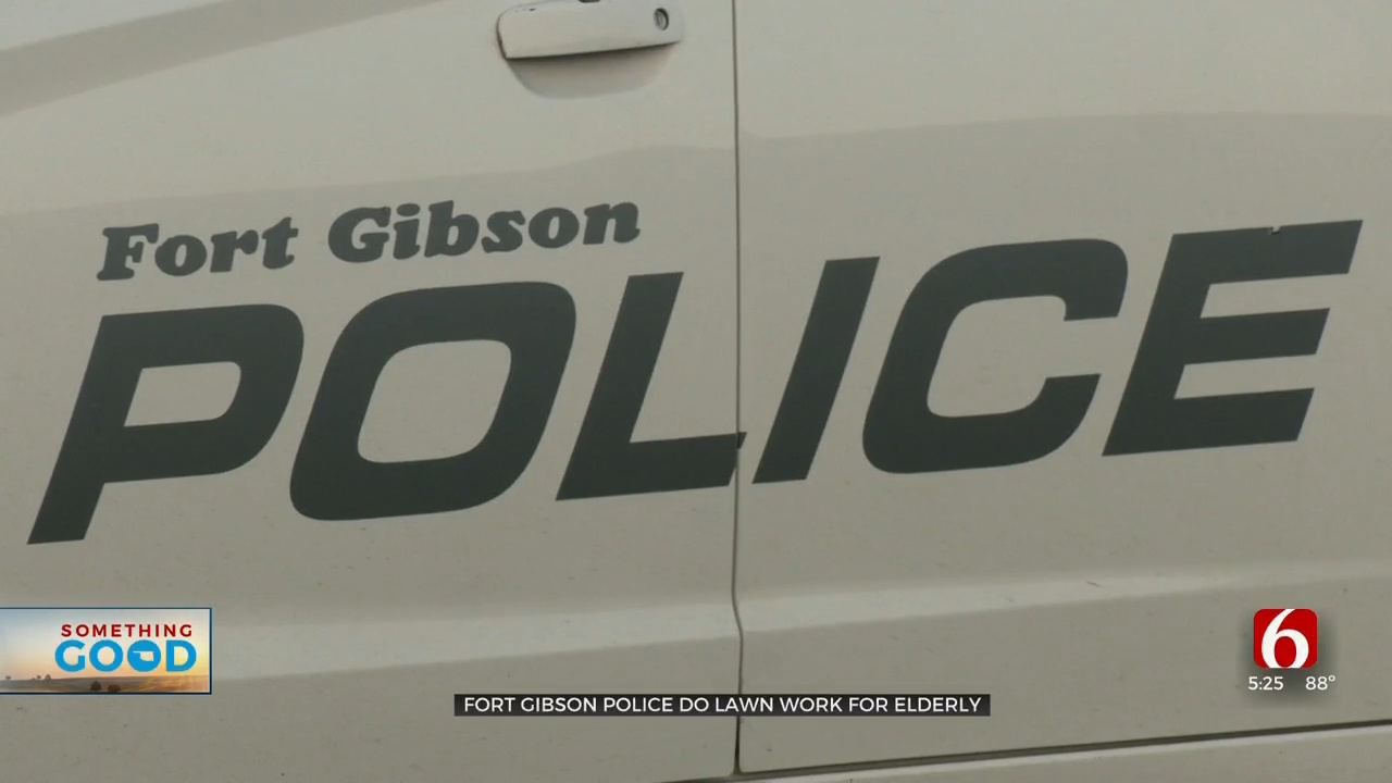 Fort Gibson Officers Lend Helping Hands By Doing Lawn Care
