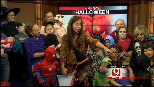 Children Trick-Or-Treat At News 9