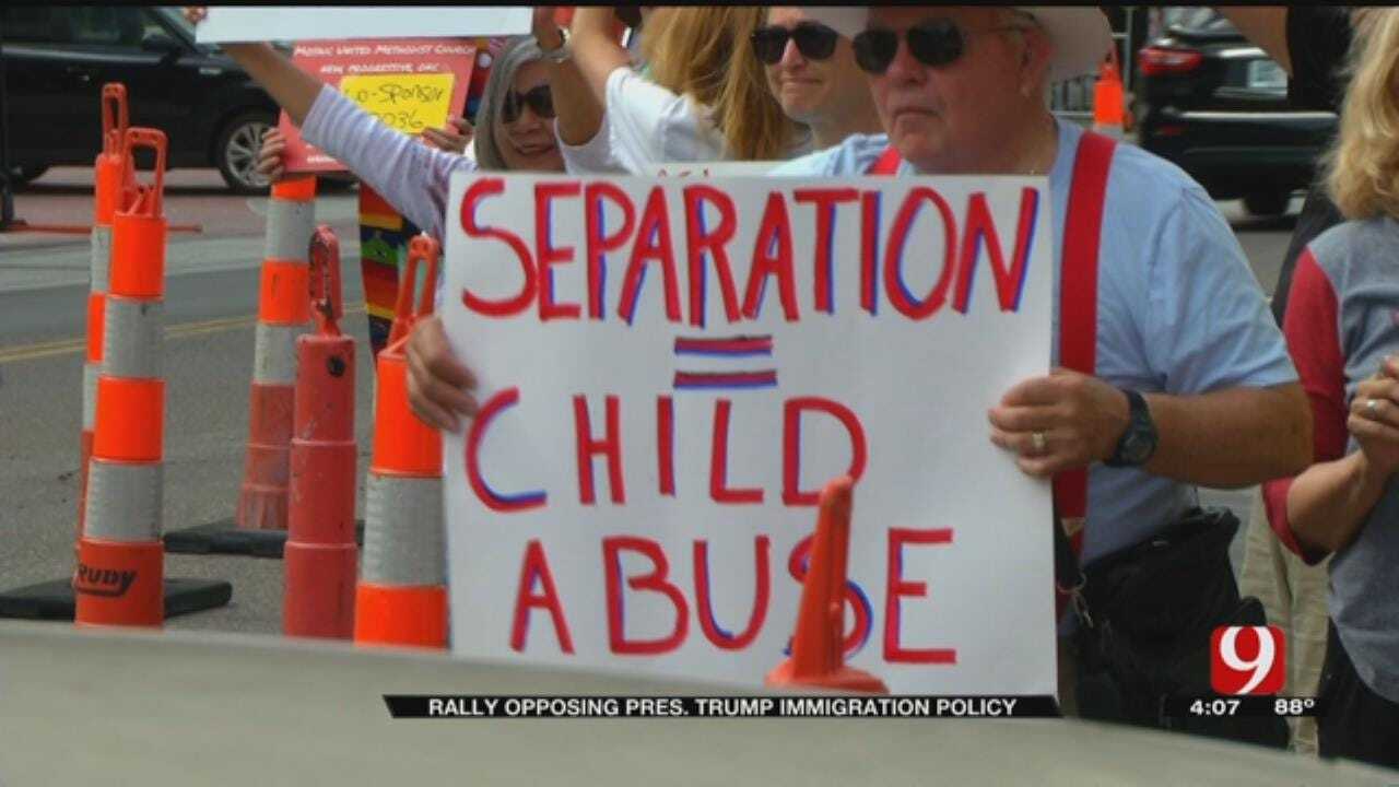 Rally Opposing Immigration Policy Held Outside Senator Lankford's Office