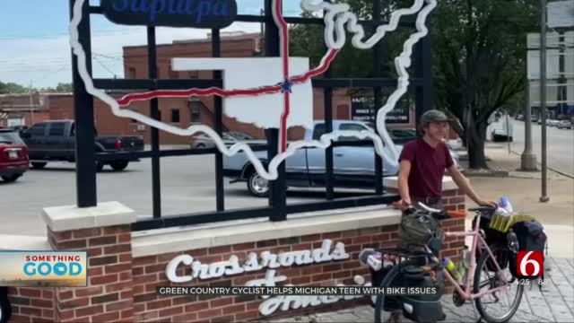 Local Man Aids Teen Cycling Across Route 66 For Mental Health Awareness 