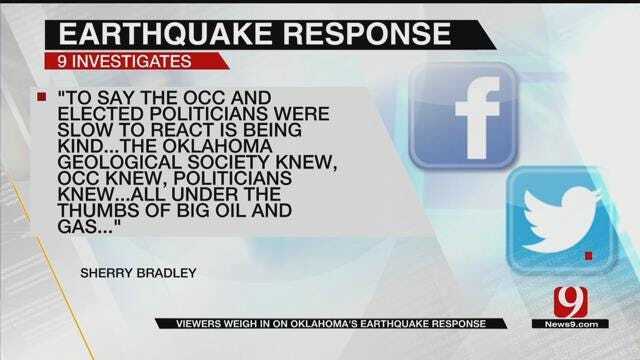 Viewers Weigh-In On Oklahoma's Earthquake Response