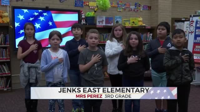 Daily Pledge: Students From Jenks East Elementary 3rd-Grade Class