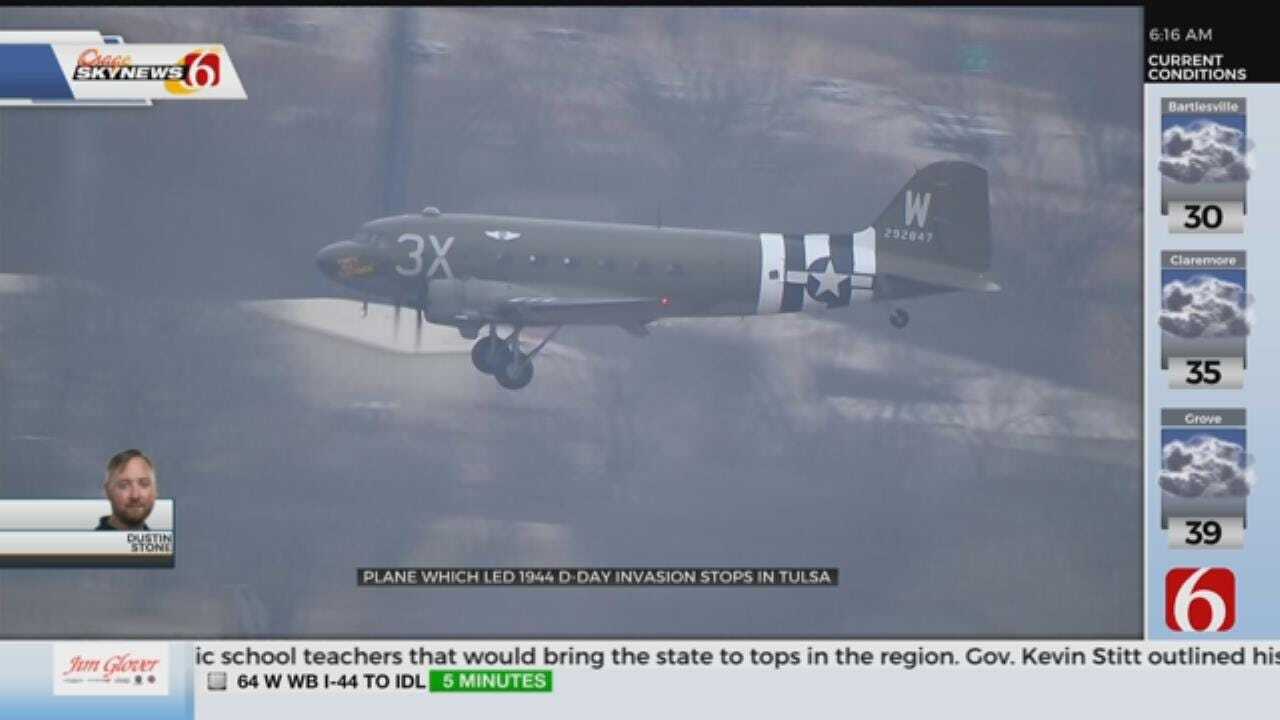 Historic C-47 Airplane Arrives In Tulsa To Prepare For D-Day Anniversary Trip