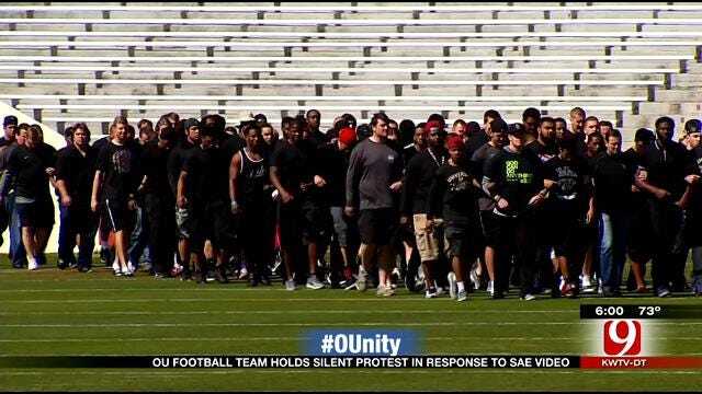 OU Football Team Holds Silent Protest In Response To SAE Video