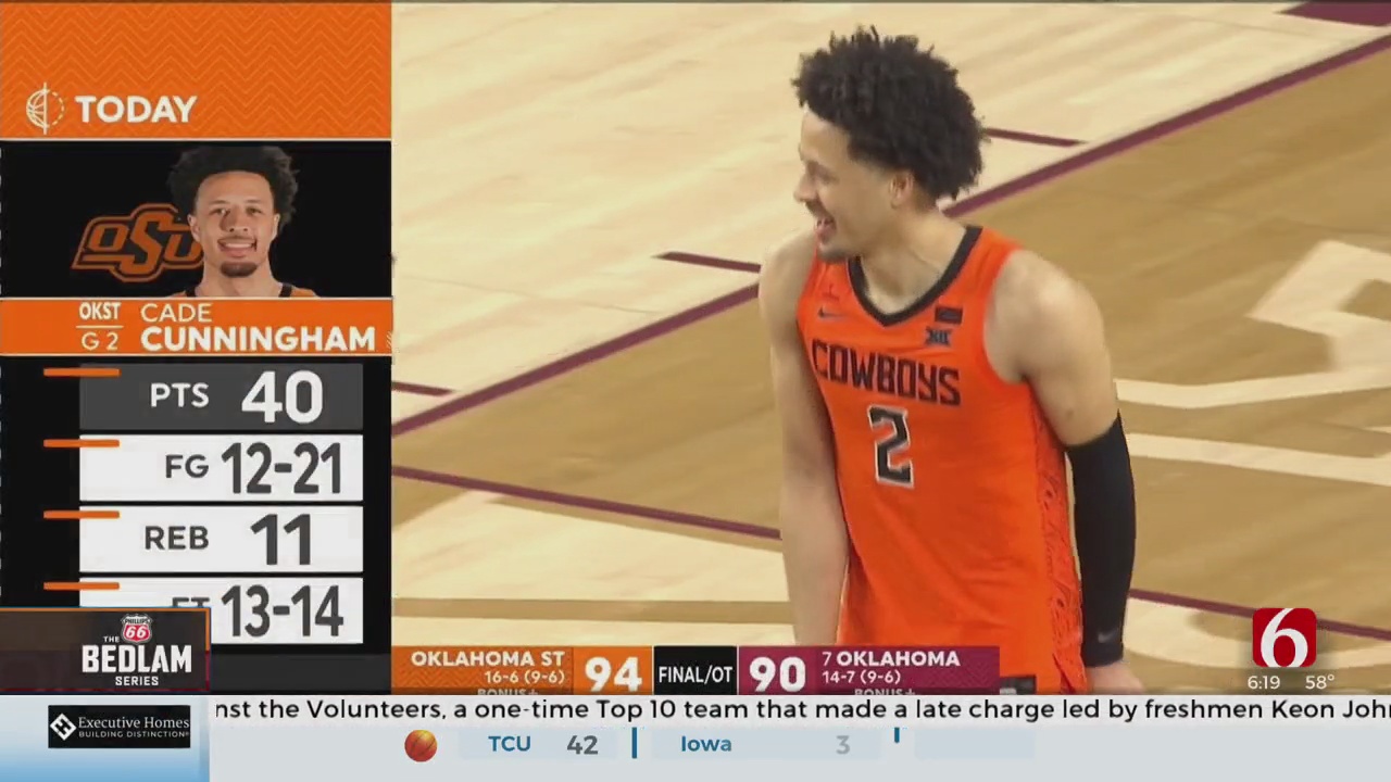 Cunningham Scores 40, Oklahoma State Tops No. 7 Oklahoma In OT