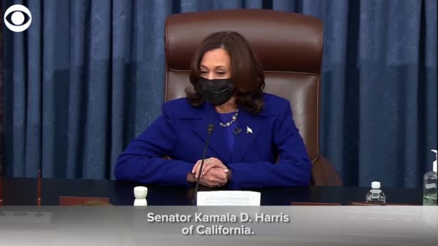 VP Kamala Harris Swears In New Senators, Reads Out Certificate Of Her Resignation
