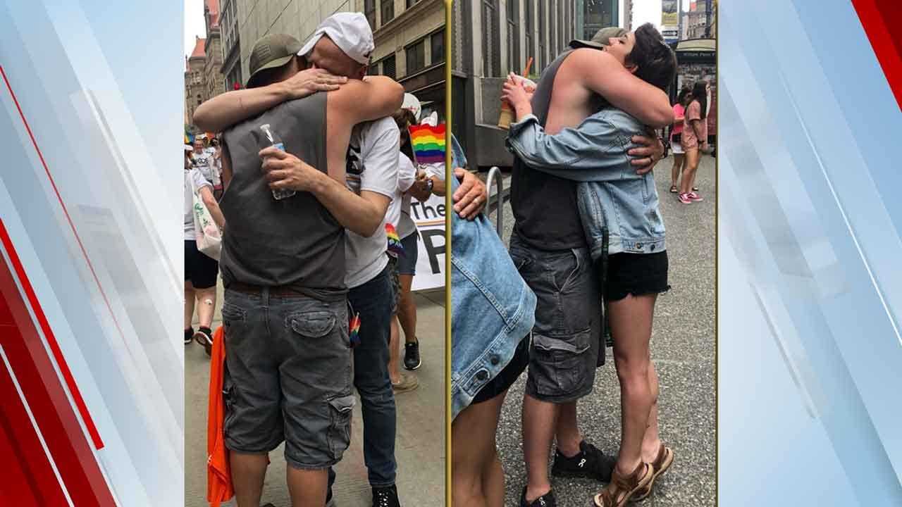 Inspired By OKC Non-Profit, Man Offers ‘Dad Hugs’ At Pittsburgh Pride