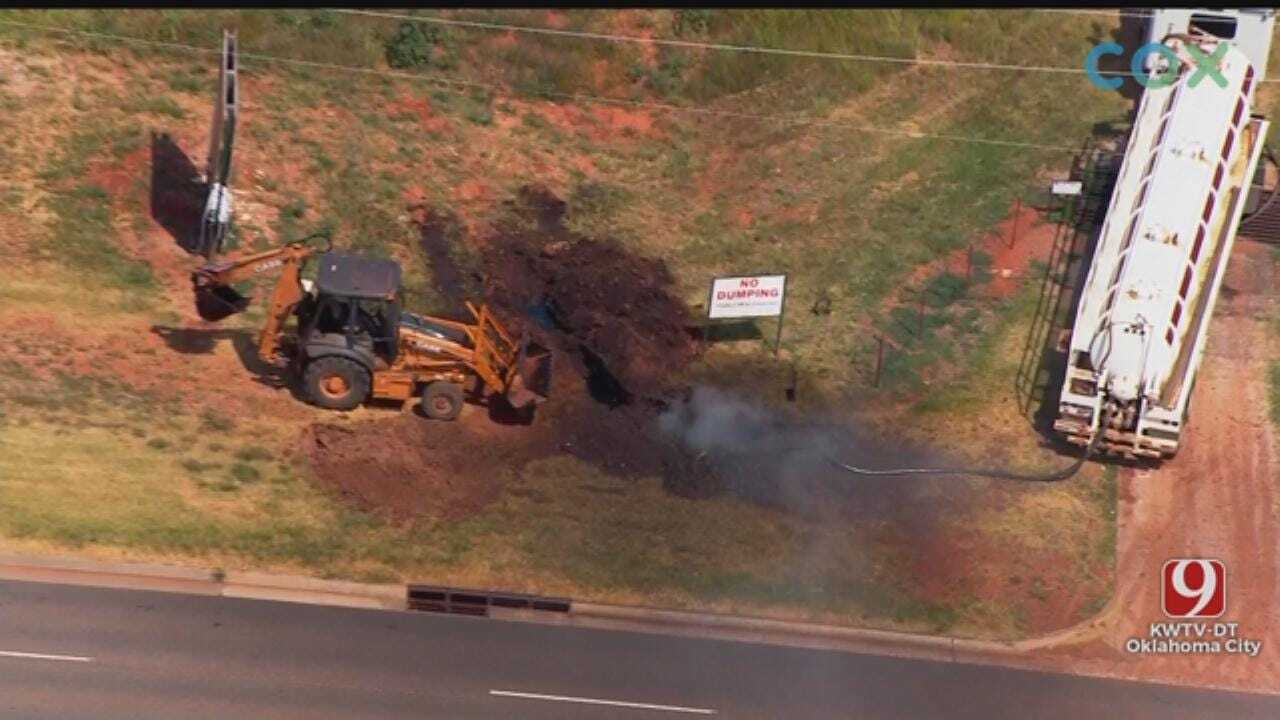 OCFD Works To Repair Cut Gas Line In NW OKC