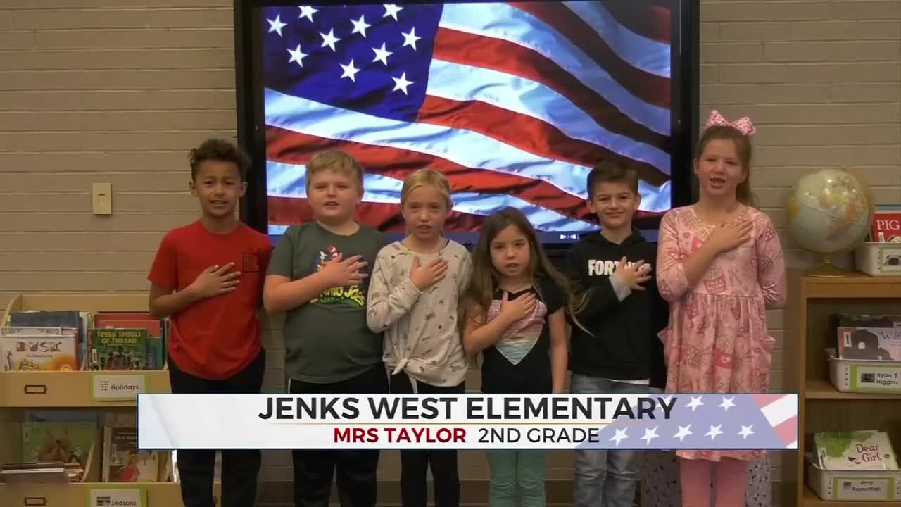 Daily Pledge: Students From Mrs. Taylor's Class At Jenks West Elementary