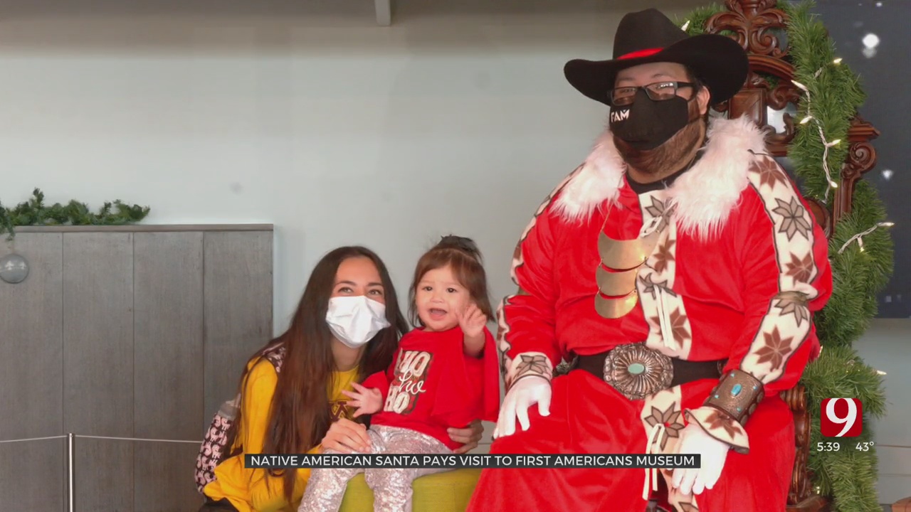 Native American Santa Pays Visit To First Americans Museum