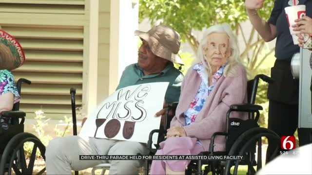 Drive-Thru Parade Held For Residents At Tulsa Assisted Living Facility 