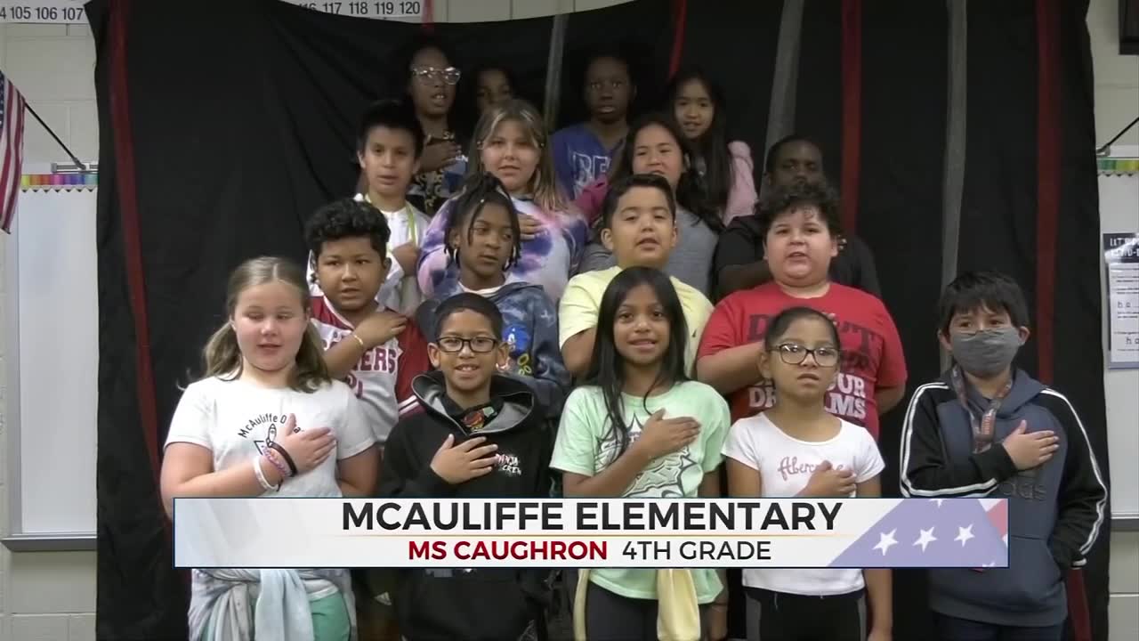 Daily Pledge: Ms. Caughron's Class From McAuliffe Elementary