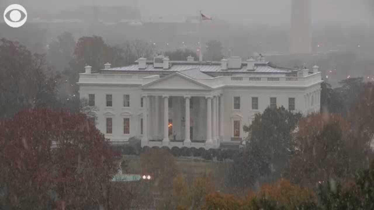 Snow Falling At White House