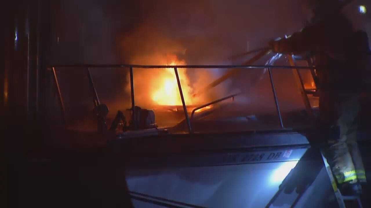 WEB EXTRA: Video From Tulsa Boat Fire