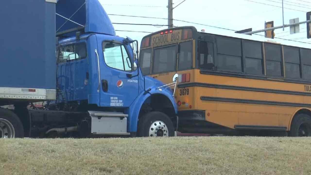 Man Steals Pepsi Truck With Worker In Back, Hits Tulsa School Bus