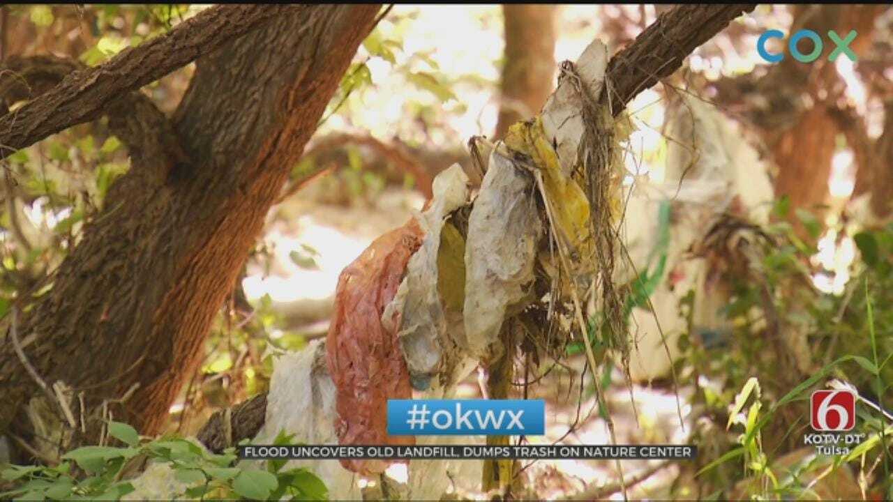 Flood Water Washes Out Old Landfill, Leaving Trash In Oxley Nature Center