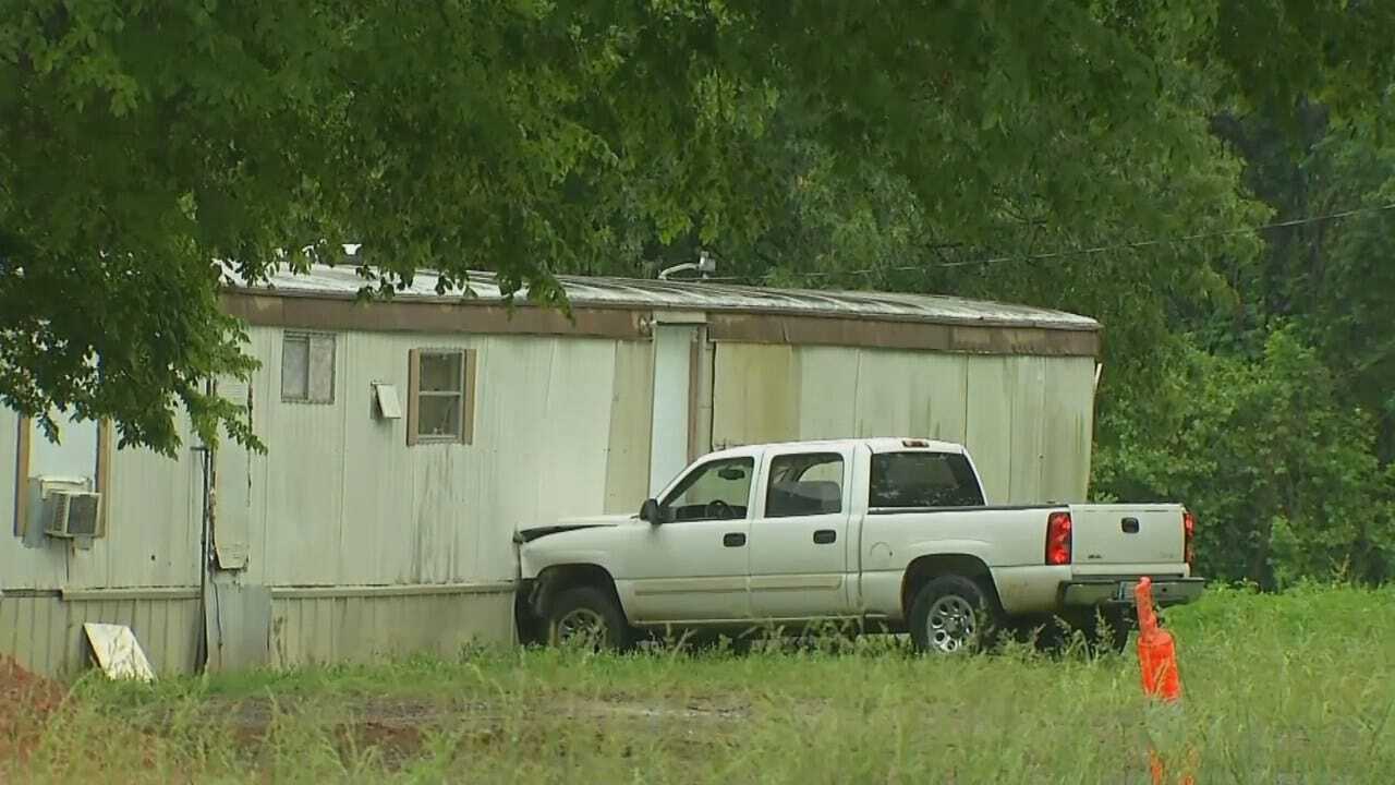 WEB EXTRA: Video From Scene Of Pickup After It Crashed Into Wagoner County Home