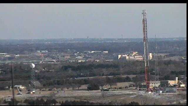 WEB EXTRA: Static View Of KWTV Tower Falling