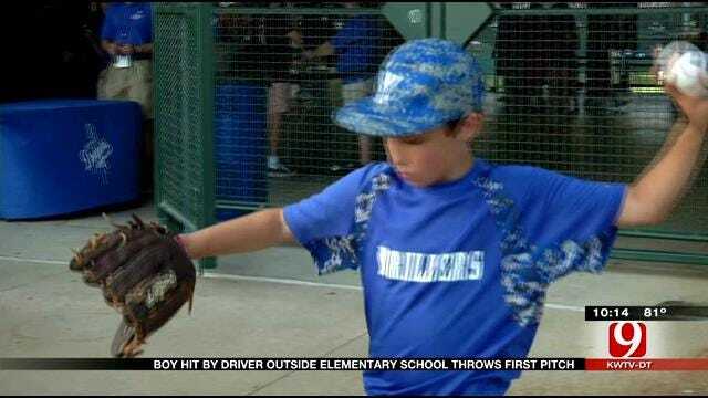 10-Year-Old Accident Victim Throws Ceremonial First Pitch