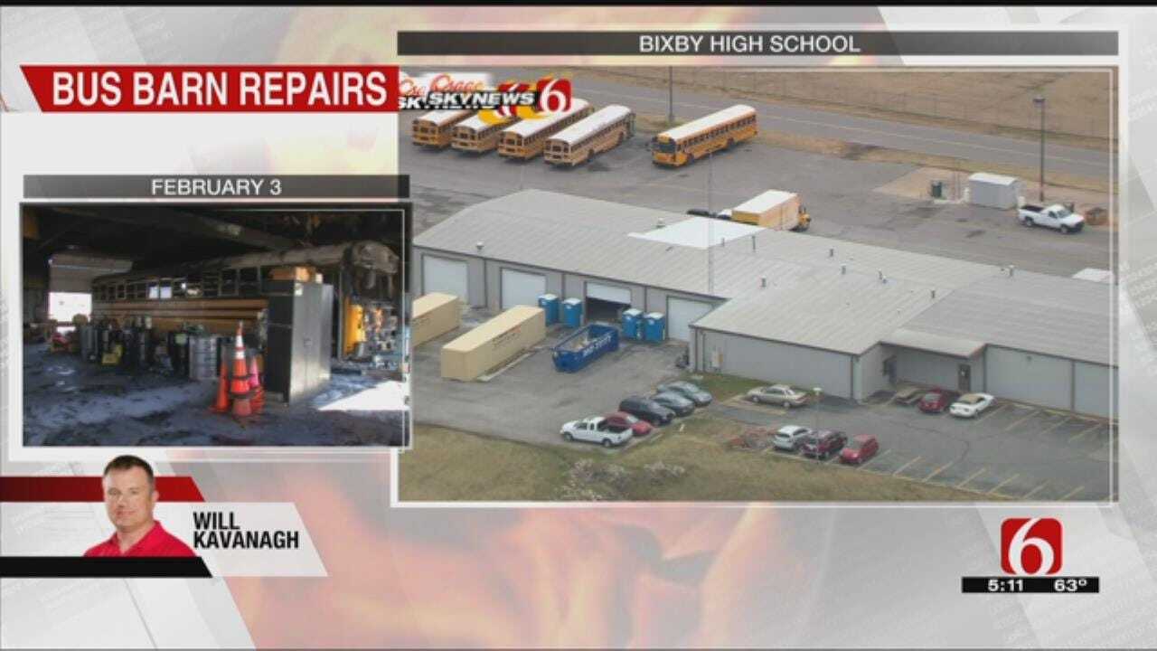 Repairs Underway After Bixby Schools' Bus Barn Fire