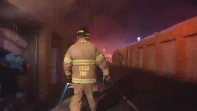 WEB EXTRA: View From Scene Of West Tulsa Storage Building Fire
