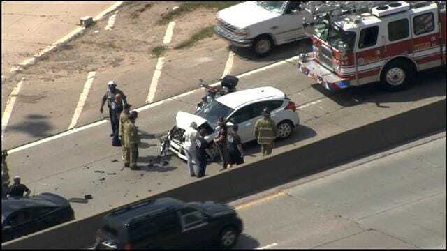 Emergency Crews Respond To Injury Accident At SB Broadway Extension
