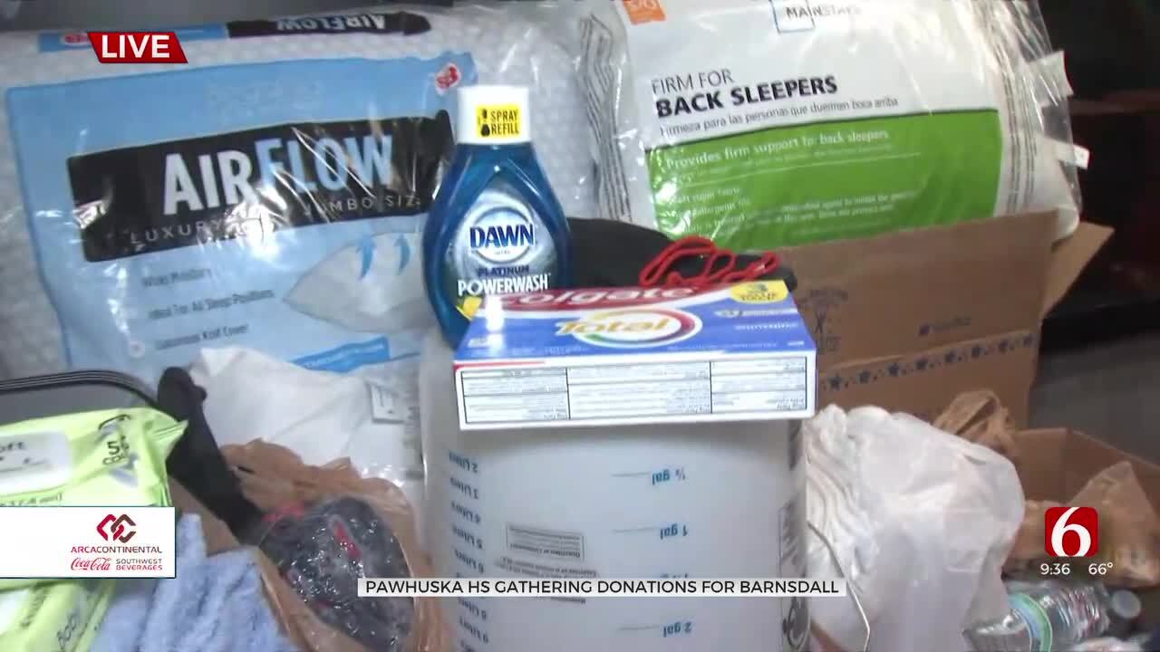 Pawhuska Residents Collecting Donations At High School For Barnsdall Tornado Victims