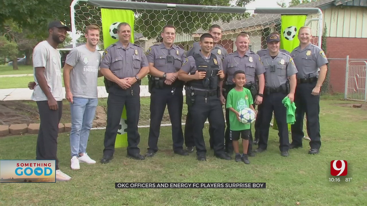 OKC Police & Energy FC Surprise Boy After Responding To Nuisance Call 