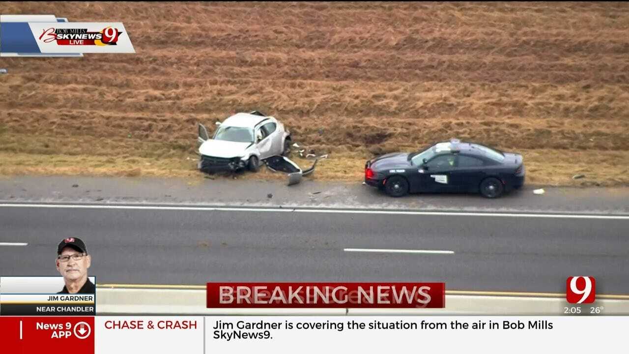 Pursuit Ends In Crash On Turner Turnpike Near Chandler